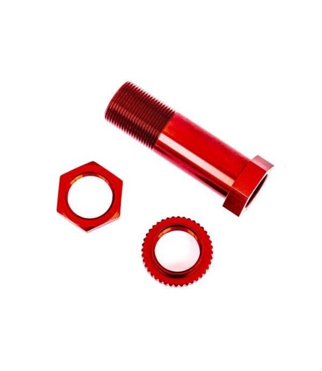 Servo saver post/ adjuster nut/ locknut (red-anodized 6061-T6 aluminum) (1 each) TRX9545R