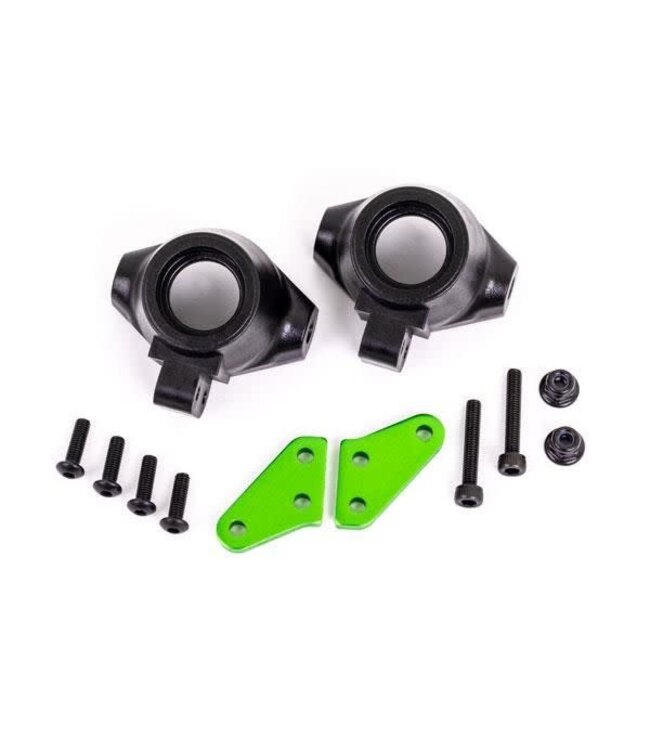 Steering block arms (aluminum green-anodized) (2) with steering blocks left or right TRX9637G