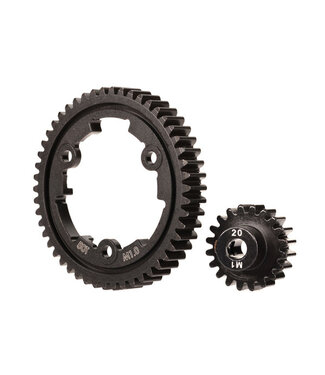 Traxxas Spur gear 50-tooth steel (wide-face) (machined) 20-T pinion (1.0 metric pitch) (fits 5mm shaft)