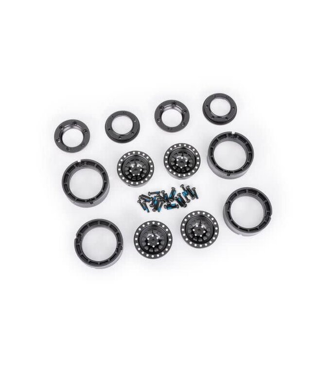 Wheels 1.0' 6061-T6 aluminum (black-anodized) (4) with 2x8mm BCS (24) TRX9881-BLK