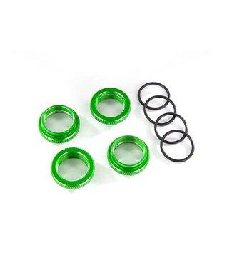 Traxxas Spring retainer (adjuster) green-anodized aluminum GT-Maxx shocks (4) assembled with o-rings TRX8968G