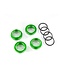 Traxxas Spring retainer (adjuster) green-anodized aluminum GT-Maxx shocks (4) assembled with o-rings TRX8968G