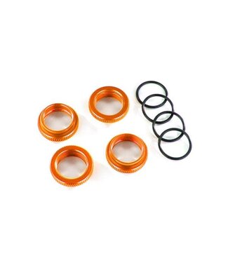 Traxxas Spring retainer (adjuster) orange-anodized aluminum GT-Maxx shocks (4) assembled with o-rings TRX8968A