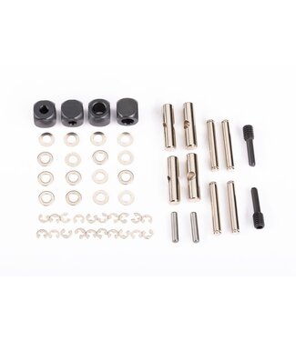 Traxxas U-joints for driveshaft with 4.5mm cross pin (4) 3mm headed pin (4) 4x15mm screw pin (2) hex pin (2) e-clips (6) (metal parts for 2 driveshafts) TRX5242X