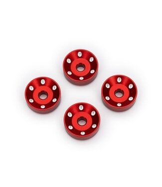 Traxxas Wheel washers machined aluminum red (4) TRX10257-RED