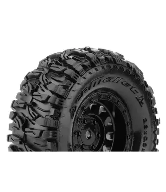 CR-MALLET 1/18 - 1/24 Crawler Tires Super Soft  Black 1.0' Wheels with Hex 7mm L-T3367VB