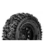 CR-MALLET 1/18 - 1/24 Crawler Tires Super Soft  Black 1.0' Wheels with Hex 7mm L-T3367VB