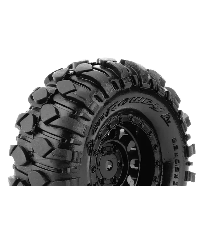 CR-ROWDY 1/18 - 1/24 Crawler Tires Super Soft  Black 1.0' Wheels with Hex 7mm L-T3368VB