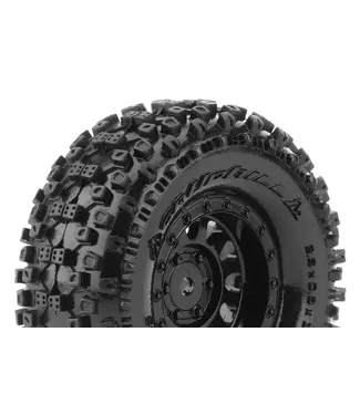 CR-UPHILL 1/18 - 1/24 Crawler Tires Super Soft  Black 1.0' Wheels with Hex 7mm L-3369VB