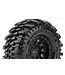 CR-CHAMP 1/18 - 1/24 Crawler Tires Super Soft  Black 1.0' Wheels with Hex 7mm L-T3366VB