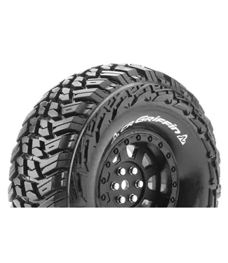 Louise RC CR-GRIFFIN 1/10 Crawler Tire Mounted Super Soft Black 1.9 Wheels with Hex 12mm L-T3230VB