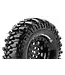 CR-CHAMP 1/10 Crawler Tire Mounted Super Soft Black 1.9 Wheels with Hex 12mm L-T3231VB