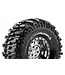 CR-CHAMP 1/10 Crawler Tire Mounted Super Soft Black Chrome 1.9 Wheels with Hex 12mm T3231VBC