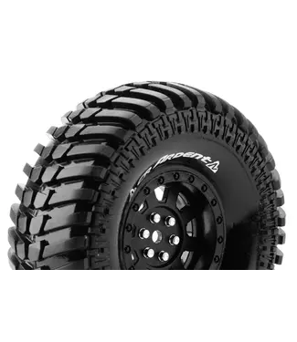 Louise RC CR-ARDENT 1/10 Crawler Tire Mounted Super Soft Black 1.9 Wheels with Hex 12mm L-T3232VB