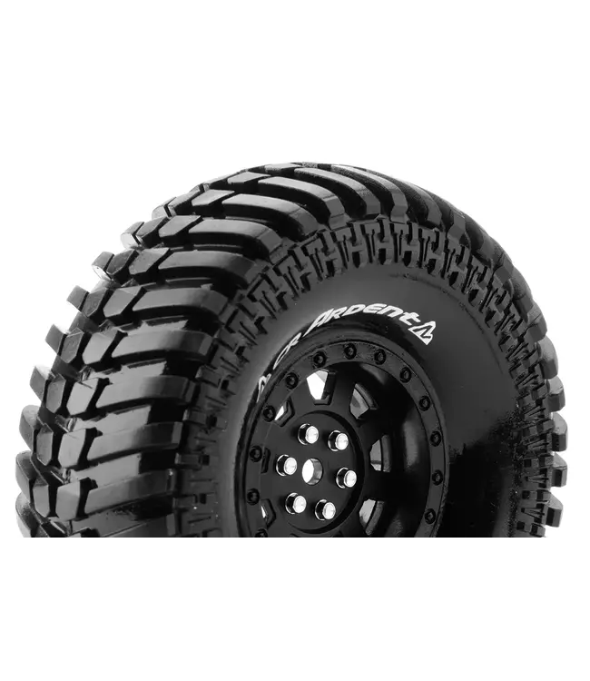 CR-ARDENT 1/10 Crawler Tire Mounted Super Soft Black 1.9 Wheels with Hex 12mm L-T3232VB
