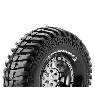Louise RC CR-ARDENT 1/10 Crawler Tire Mounted Super Soft Black Chrome 1.9 Wheels with Hex 12mm L-T3232VBC