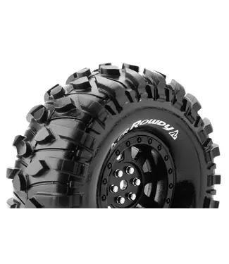 CR-ROWDY 1/10 Crawler Tire Mounted Super Soft Black 1.9 Wheels with Hex 12mm L-T3233VB