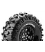 CR-ROWDY 1/10 Crawler Tire Mounted Super Soft Black 1.9 Wheels with Hex 12mm L-T3233VB