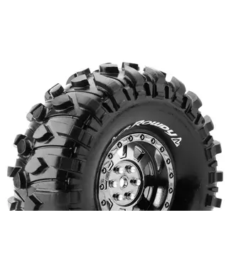 Louise RC CR-ROWDY 1/10 Crawler Tire Mounted Super Soft Black Chrome 1.9 Wheels with Hex 12mm L-T3233VBC