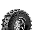 CR-ROWDY 1/10 Crawler Tire Mounted Super Soft Black Chrome 1.9 Wheels with Hex 12mm L-T3233VBC
