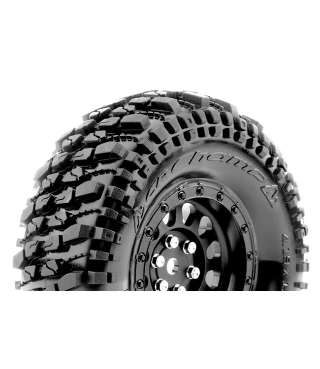 CR-CHAMP (Class1) 1/10 Crawler Tire Mounted Super Soft Black 1.9 Wheels with Hex 12mm L-T3345VB