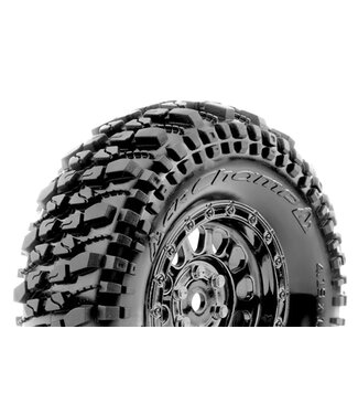 Louise RC CR-CHAMP (Class1) 1/10 Crawler Tire Mounted Super Soft Black Chrome 1.9 Wheels with Hex 12mm L-T3345VBC