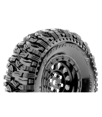 CR-MALLET (Class1) 1/10 Crawler Tire Mounted Super Soft Black 1.9 Wheels with Hex 12mm L-T3346VB