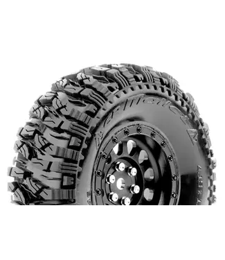 Louise RC CR-MALLET (Class1) 1/10 Crawler Tire Mounted Super Soft Black 1.9 Wheels with Hex 12mm L-T3346VB