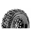 CR-MALLET (Class1) 1/10 Crawler Tire Mounted Super Soft Black 1.9 Wheels with Hex 12mm L-T3346VB