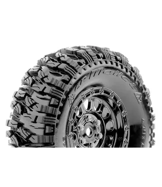 Louise RC CR-MALLET (Class1) 1/10 Crawler Tire Mounted Super Soft Black Chrome 1.9 Wheels with Hex 12mm L-T3346VBC