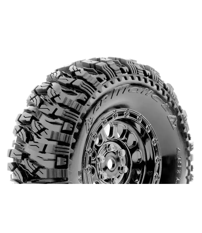 CR-MALLET (Class1) 1/10 Crawler Tire Mounted Super Soft Black Chrome 1.9 Wheels with Hex 12mm L-T3346VBC