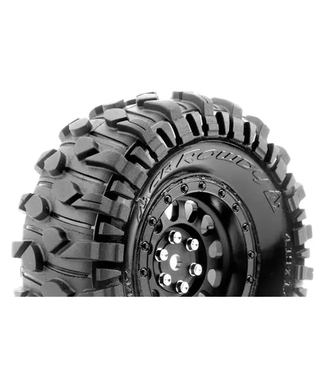 CR-ROWDY (Class1) 1/10 Crawler Tire Mounted Super Soft Black 1.9 Wheels with Hex 12mm L-T3347VB