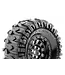 CR-ROWDY (Class1) 1/10 Crawler Tire Mounted Super Soft Black 1.9 Wheels with Hex 12mm L-T3347VB