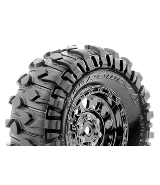 Louise RC CR-ROWDY (Class1) 1/10 Crawler Tire Mounted Super Soft Black Chrome 1.9 Wheels with Hex 12mm L-T3347VBC