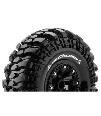 Louise RC CR-CHAMP 1/10 Crawler Tire Mounted Super Soft Black 2.2' Wheels with Hex 12mm L-T3236VB