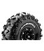 CR-ROWDY 1/10 Crawler Tire Mounted Super Soft Black 2.2' Wheels with Hex 12mm L-T3238VB