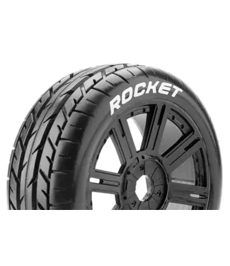 B-ROCKET 1/8 Buggy Tires Mounted Soft Black Wheels with Hex 17mm L-T3190SB