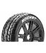 B-ROCKET 1/8 Buggy Tires Mounted Soft Black Wheels with Hex 17mm L-T3190SB