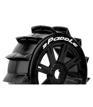 Louise RC B-PADDLE 1/8 Buggy Tires Mounted Soft Black Wheels with Hex 17MM L-T3249SB