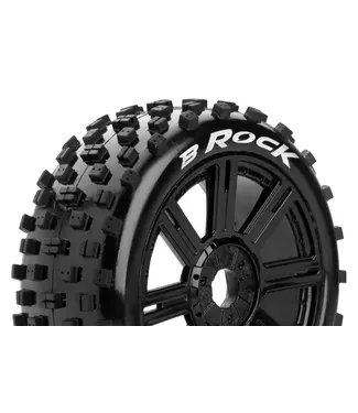 Louise RC B-ROCK 1/8 Buggy Tires Mounted Soft Black Wheels with Hex 17MM L-T3270SB