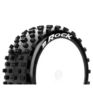 B-ROCK 1/8 Buggy Tires Mounted Soft White Wheels with Hex 17MM L-T3270SW