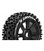 B-UPHILL 1/8 Buggy Tires Mounted Soft Black Wheels with Hex 17MM L-T3271SB
