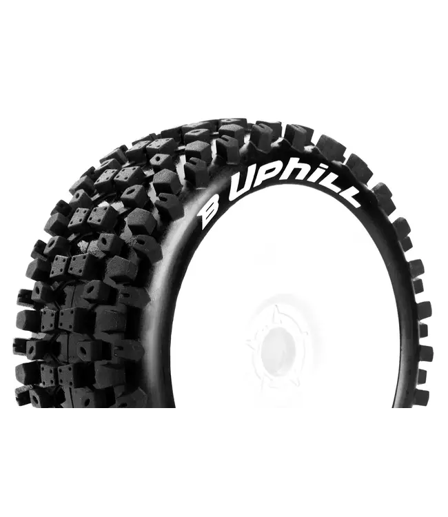 B-UPHILL 1/8 Buggy Tires Mounted Soft White Wheels with Hex 17MM L-T3271SW