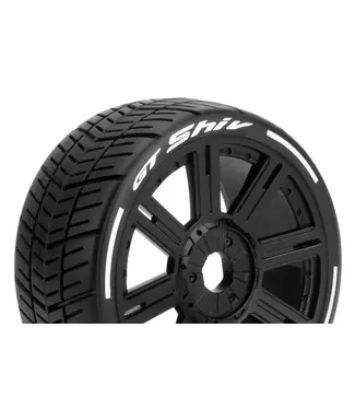 GT-SHIV  1/8 Buggy Tires Mounted (MFT) Soft Black Wheels with Hex 17mm L-T3284SB