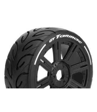 Louise RC GT-TARMAC 1/8 Buggy Tires Mounted (MFT) Soft Black Wheels with Hex 17mm L-T3285SB