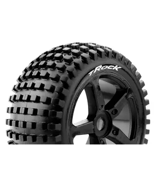 Louise RC T-ROCK 1/8 Truggy Tires Mounted Soft Black Wheels with Hex 17mm L-T3251SB