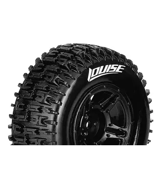 Louise RC SC-PIONEER 1/10 Short Course Tires Mounted Black Wheels with Hex 12MM L-T3148SBTR
