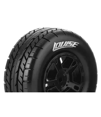 Louise RC SC-ROCKET 1/10 Short Course Tires Mounted Black Wheels with Hex 12MM L-T3154SBTR