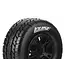 SC-ROCKET 1/10 Short Course Tires Mounted Black Wheels with Hex 12MM L-T3154SBTR