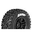 SC-UPHILL 1/10 Short Course Tires Mounted Black Wheels with Hex 12MM L-T3223SBTR